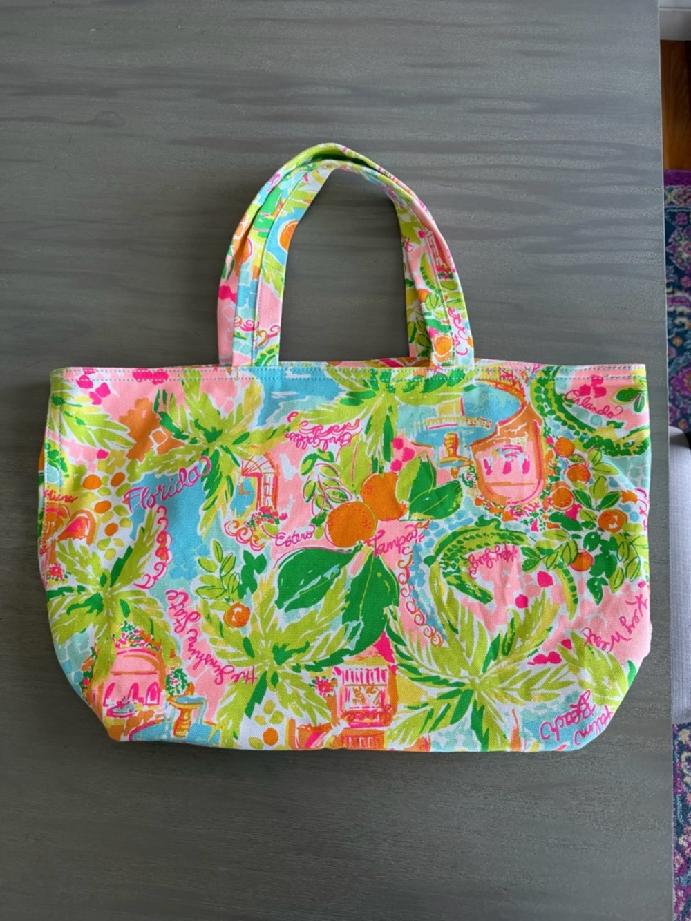 Lilly Pulitzer Palm Beach tote back Sunshine state Florida